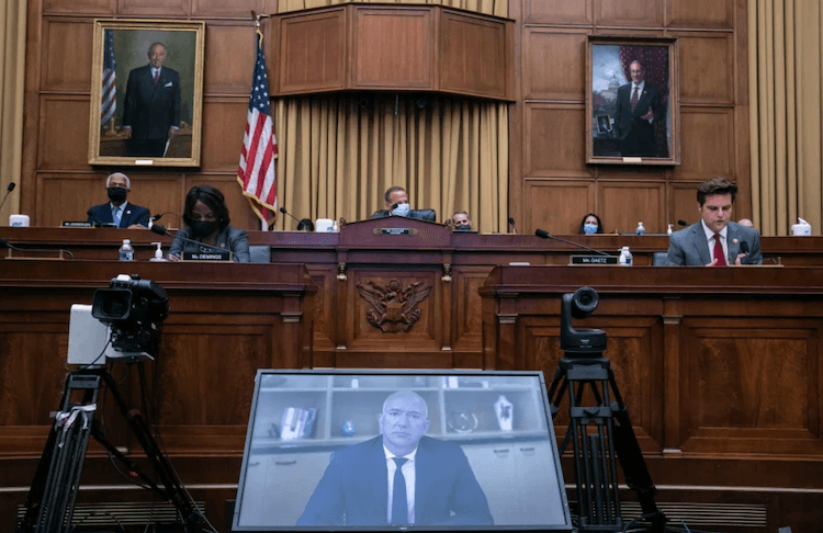 Amazon antitrust hearing: Committee room image taken by Graeme Jennings/AFP via Getty Images